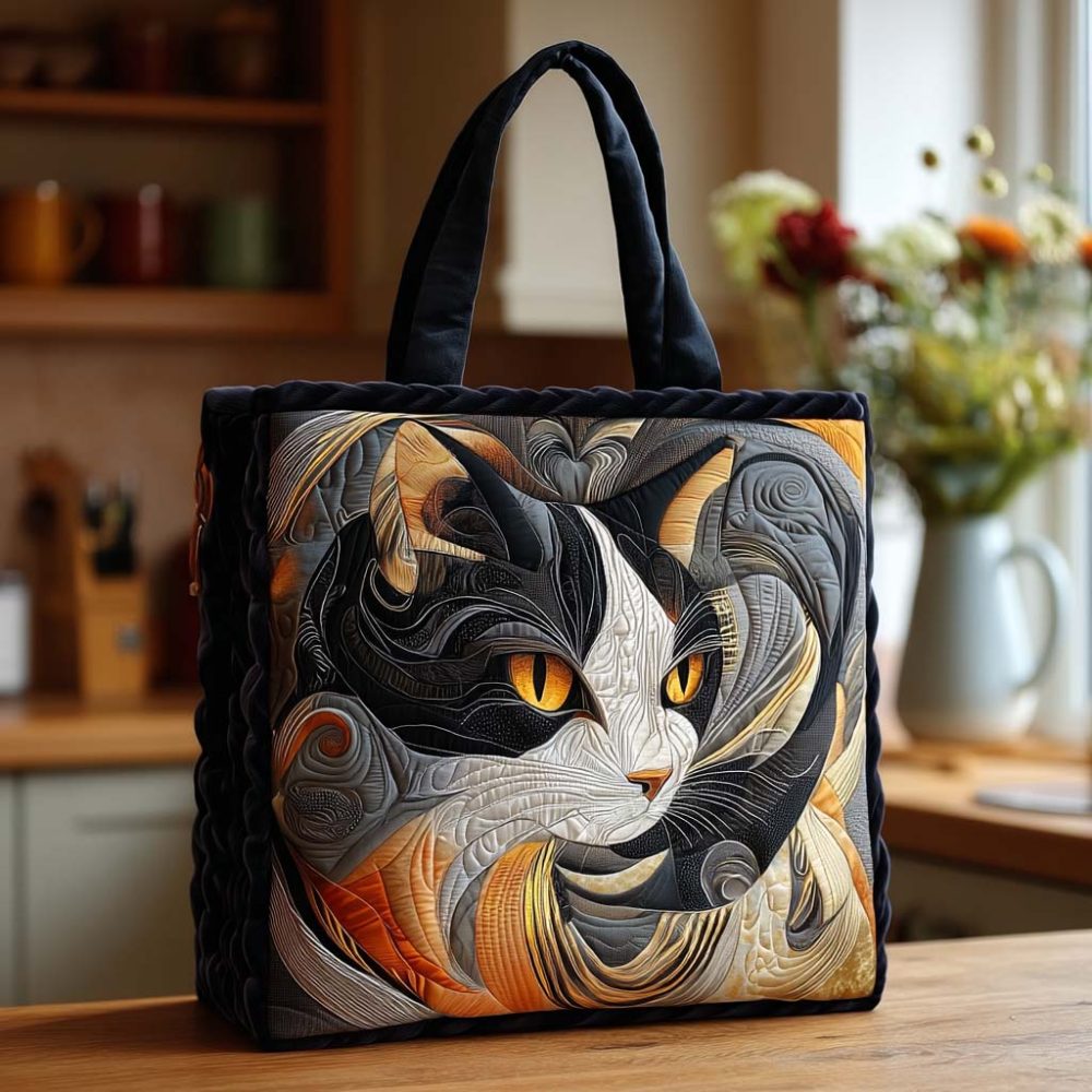 Cat Quilted Tote Bag - Image 4