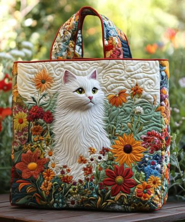 Cozy Pawprints Quilted Tote Bag