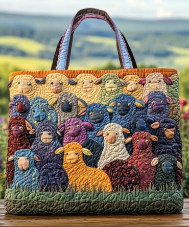 Cozy Sheep Quilted Tote Bag