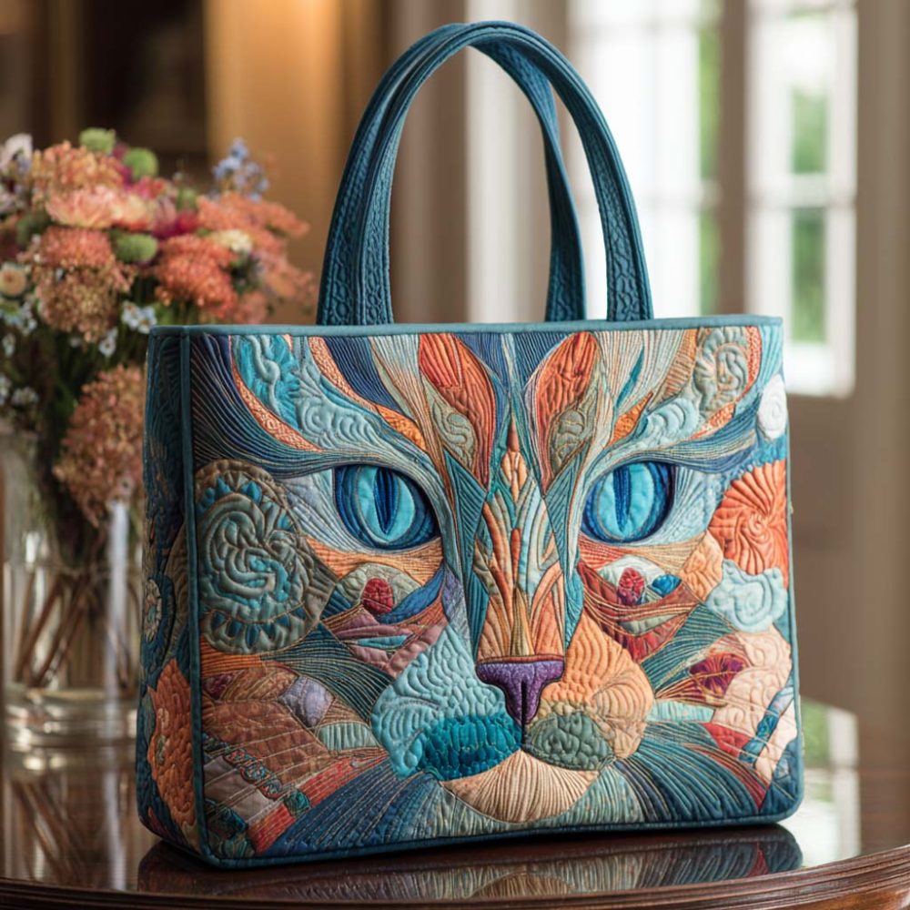 Cozy Whiskers Quilted Tote Bag