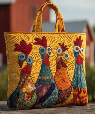 Crazy Coop Squad Quilted Tote Bag