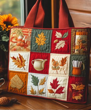Crisp Autumn Quilted Tote Bag