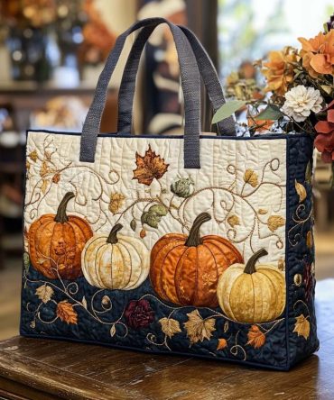 Crisp Pathways Quilted Tote Bag