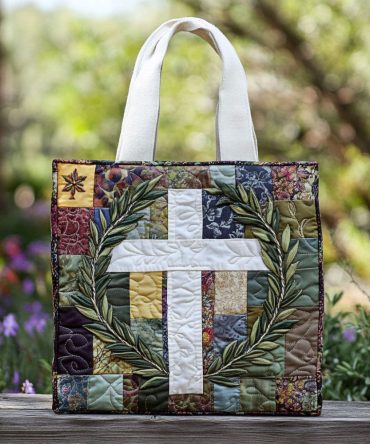 Cross Of Hope Quilted Tote Bag