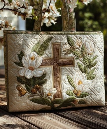 Cross Of The Soul Quilted Tote Bag