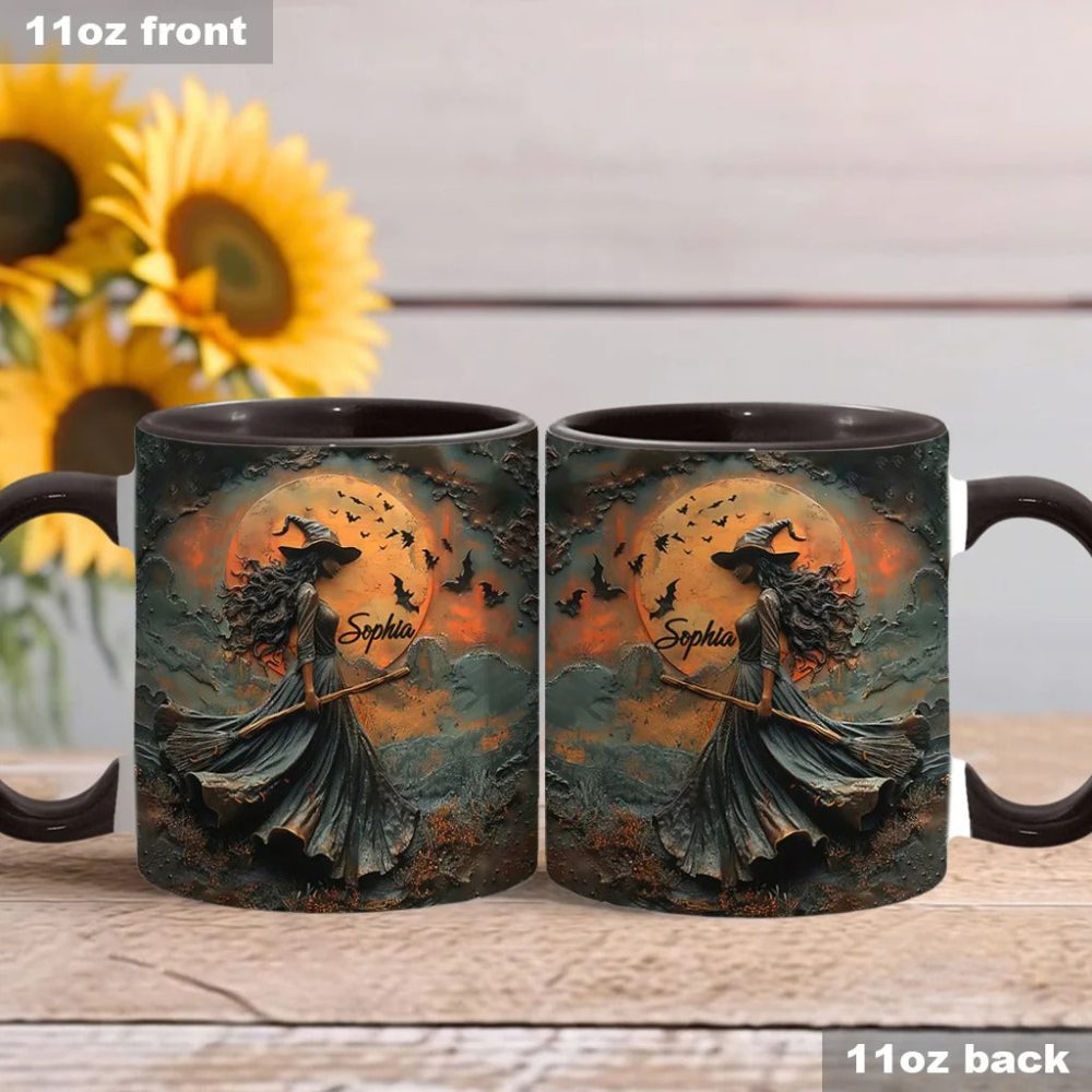 Beautiful Witch - Personalized Witch Accent Mug - Image 4