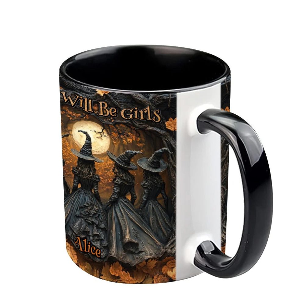 Girls Will Be Girls - Personalized Witch Accent Mug - Image 3