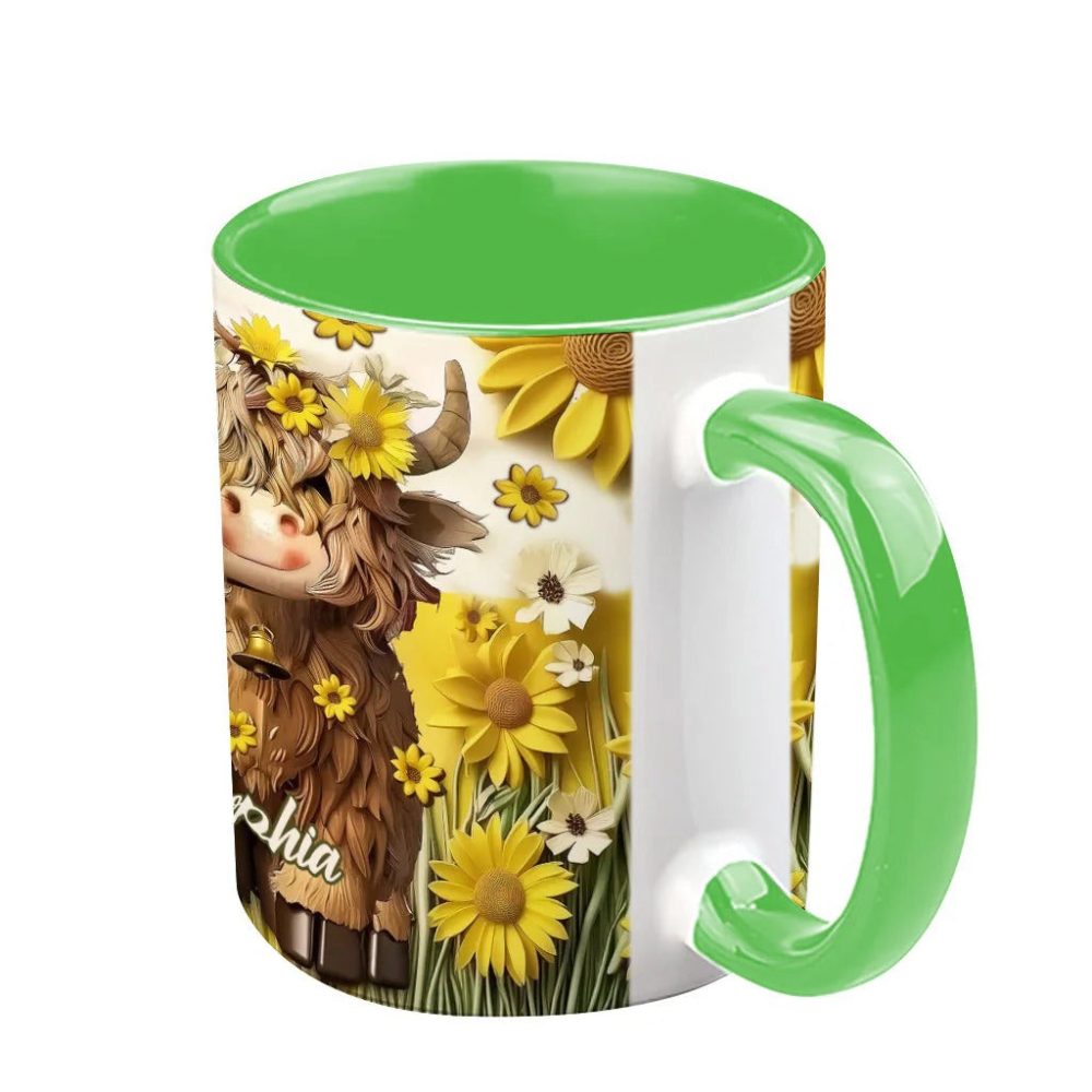 Cute Highland Cow - Personalized Accent Mug - Image 5