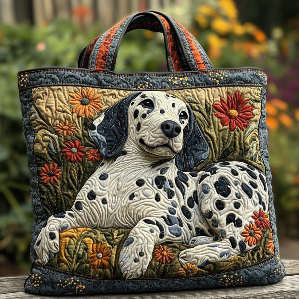 Dalmatian Glow Quilted Tote Bag