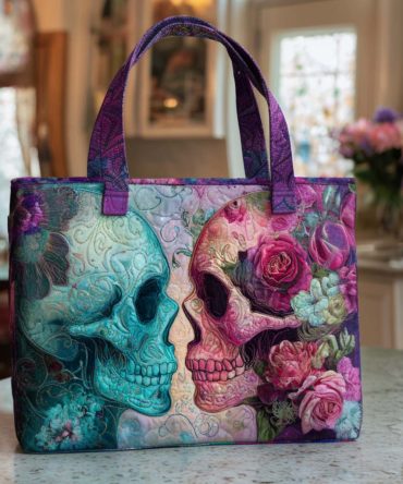 Deadly Bloom Quilted Tote Bag
