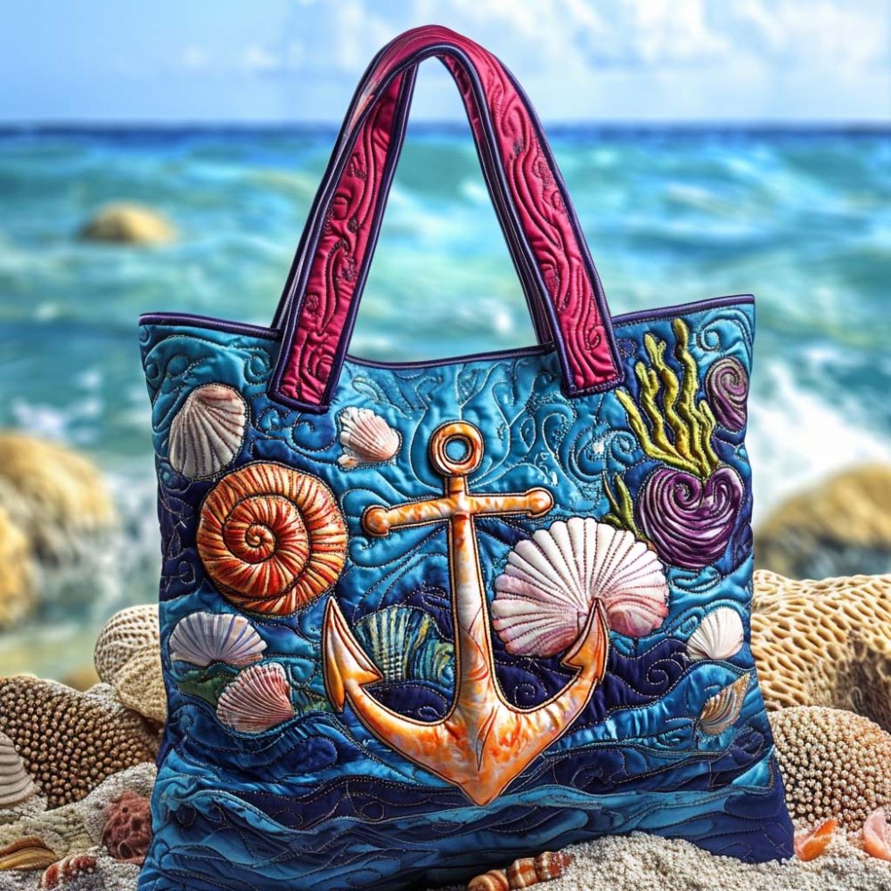 Deep Sea Glow Quilted Tote Bag