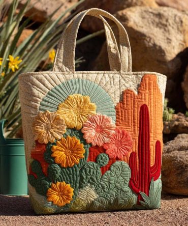 Desert Ember Quilted Tote Bag