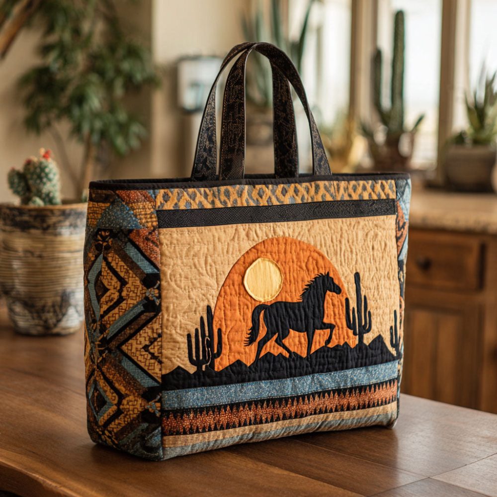 Desert Gallop Quilted Tote Bag