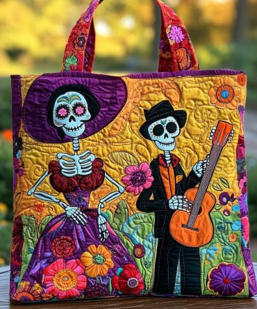 Dia De Los Muertos Quilted Tote Bag