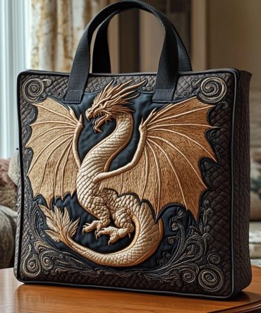 Dragon Fire Quilted Tote Bag