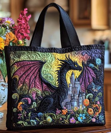 Dragon Forest Walk Quilted Tote Bag