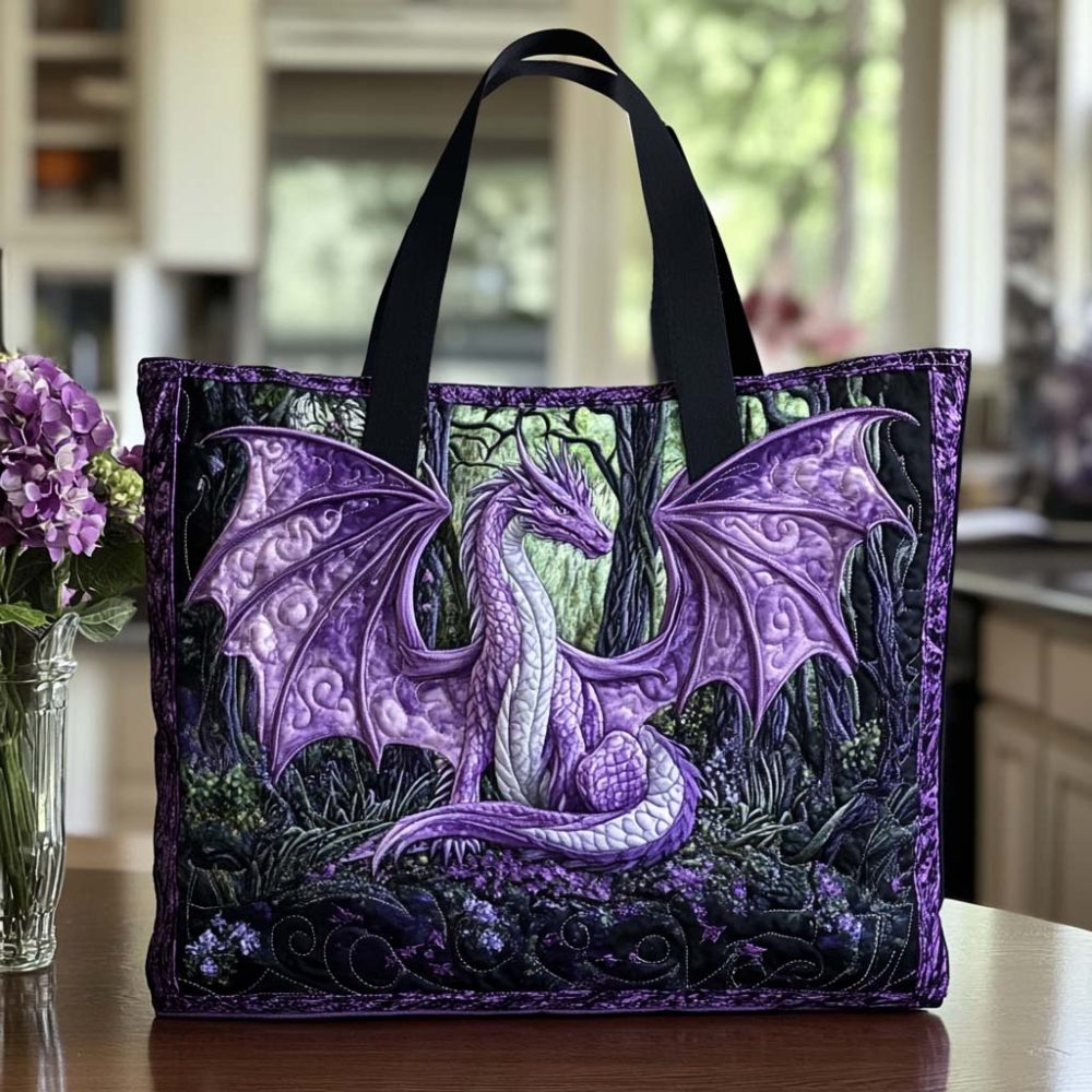 Dragon Jewel Spirit Quilted Tote Bag