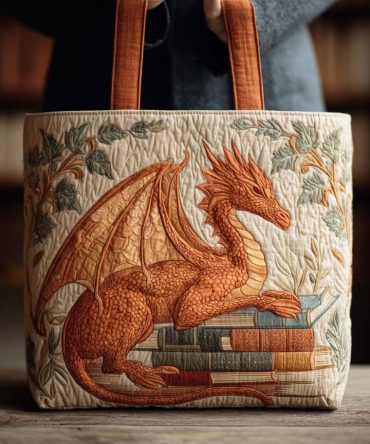 Dragon Tale Quilted Tote Bag