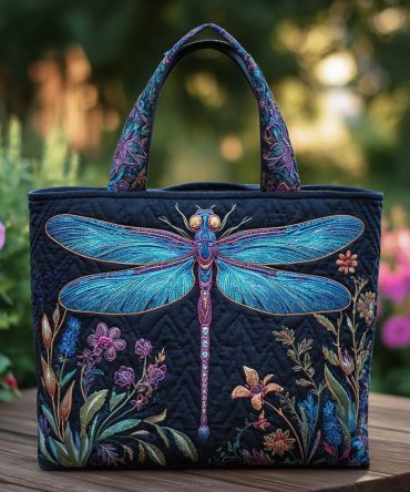 Dragonfly Dance Quilted Tote Bag