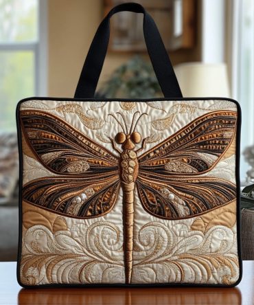 Dragonfly Meadow Quilted Tote Bag