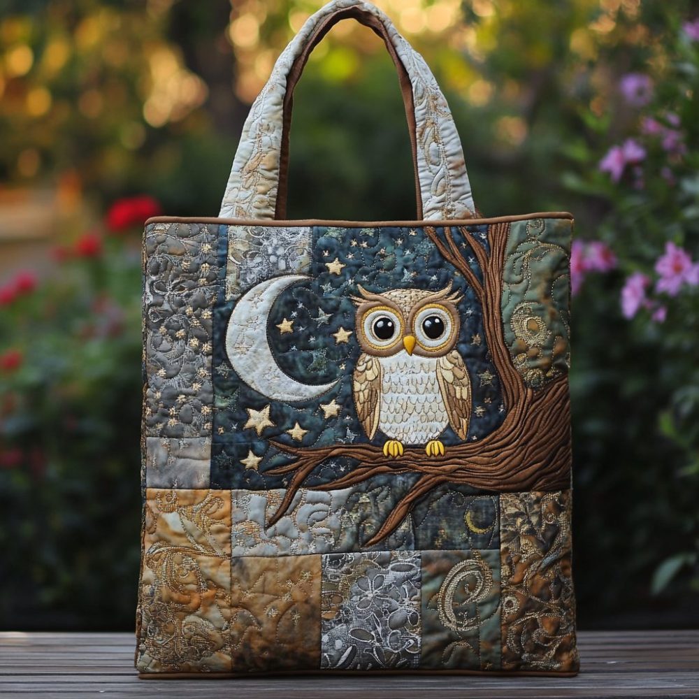 Dream Owl Quilted Tote Bag