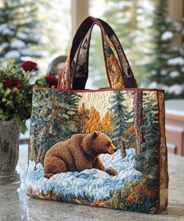 Dreamy Bear Trail Quilted Tote Bag