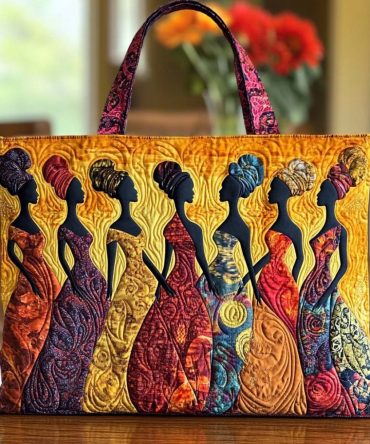 Ebony Beauty Shine Quilted Tote Bag