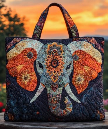 Elephant Grace Quilted Tote Bag