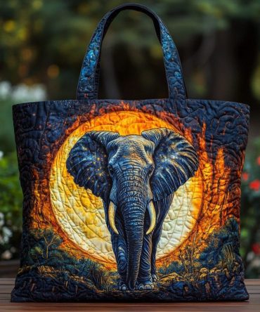 Elephant Spirit Quilted Tote Bag