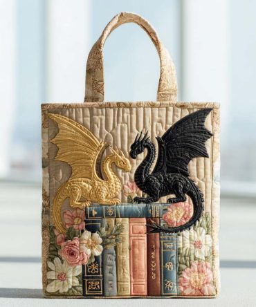 Ember Wing Quilted Tote Bag
