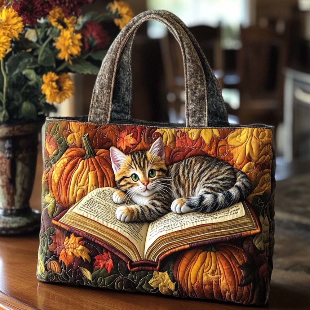 Cat Quilted Tote Bag - Image 5