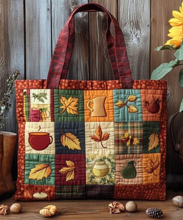 Fall Garden Quilted Tote Bag