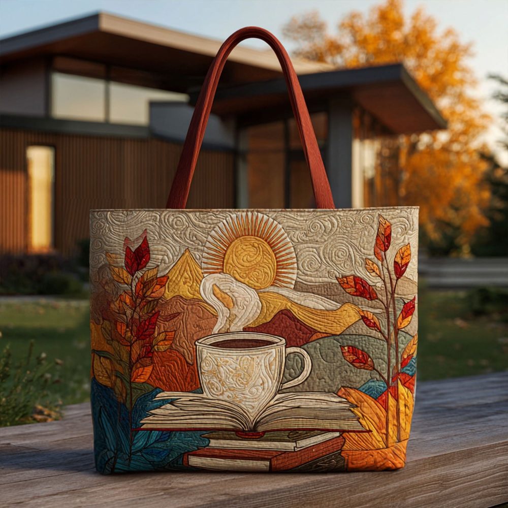 Fall Into Fiction Quilted Tote Bag