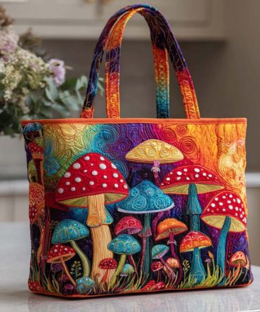 Fantasy Fungi Quilted Tote Bag