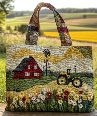 Farmstead Bliss Quilted Tote Bag