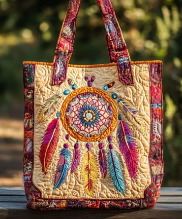 Feather Flow Quilted Tote Bag