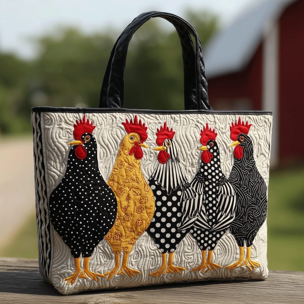 Feathered Five Quilted Tote Bag