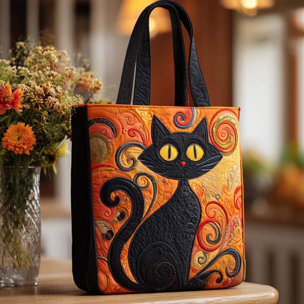 Feline Magic Quilted Tote Bag