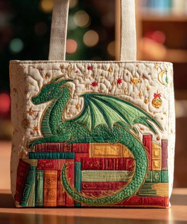 Fire Scroll Quilted Tote Bag