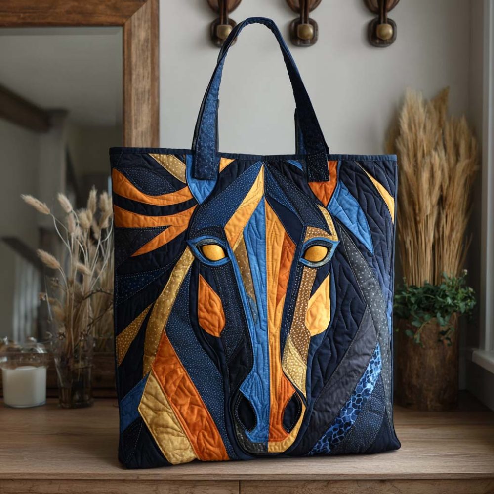 Flame Steed Quilted Tote Bag