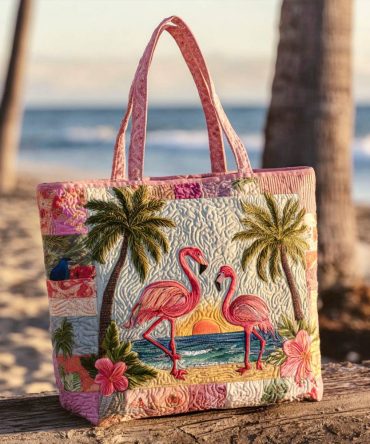 Flaminglow Quilted Tote Bag