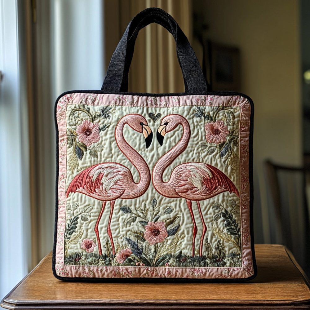 Flamingo Days Quilted Tote Bag