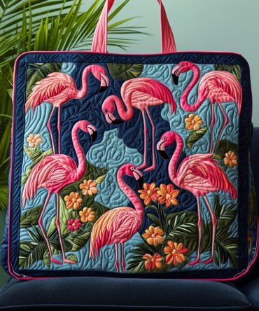 Flamingo Paradise Quilted Tote Bag