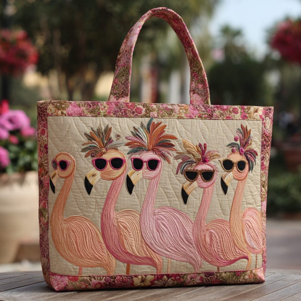 Flamingo Style Quilted Tote Bag