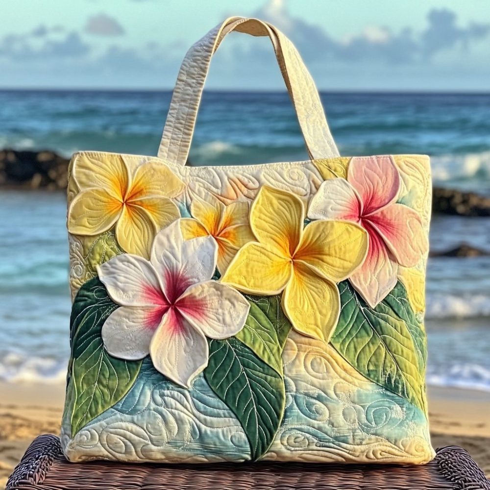 Floral Coast Quilted Tote Bag