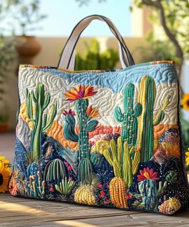 Floral Dunes Quilted Tote Bag
