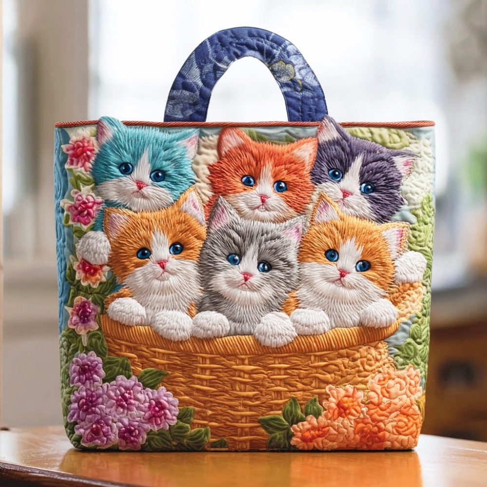 Floral Paws Quilted Tote Bag