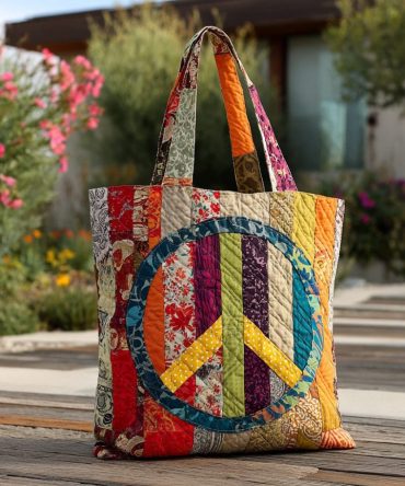 Flower Child Circle Quilted Tote Bag