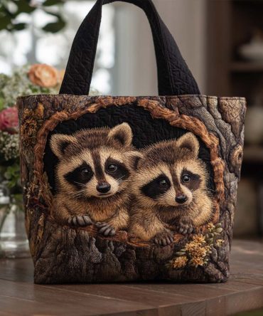 Forest Bandit Quilted Tote Bag