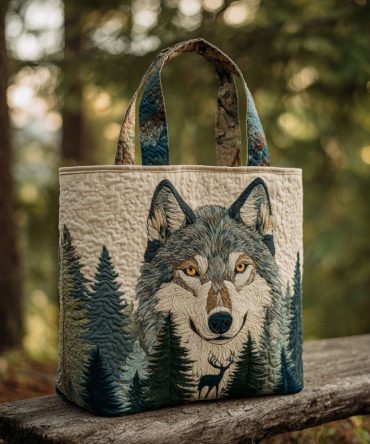 Forest Guardian Quilted Tote Bag